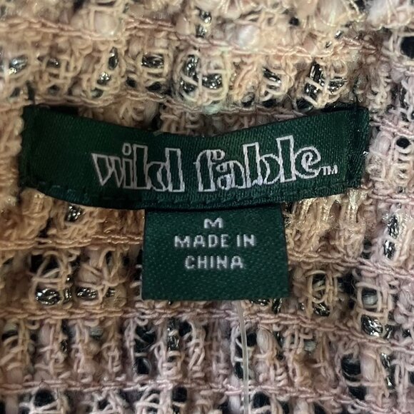 Wild Fable Tweed Crop Top Womens Medium Pink Black New - Picture 6 of 9